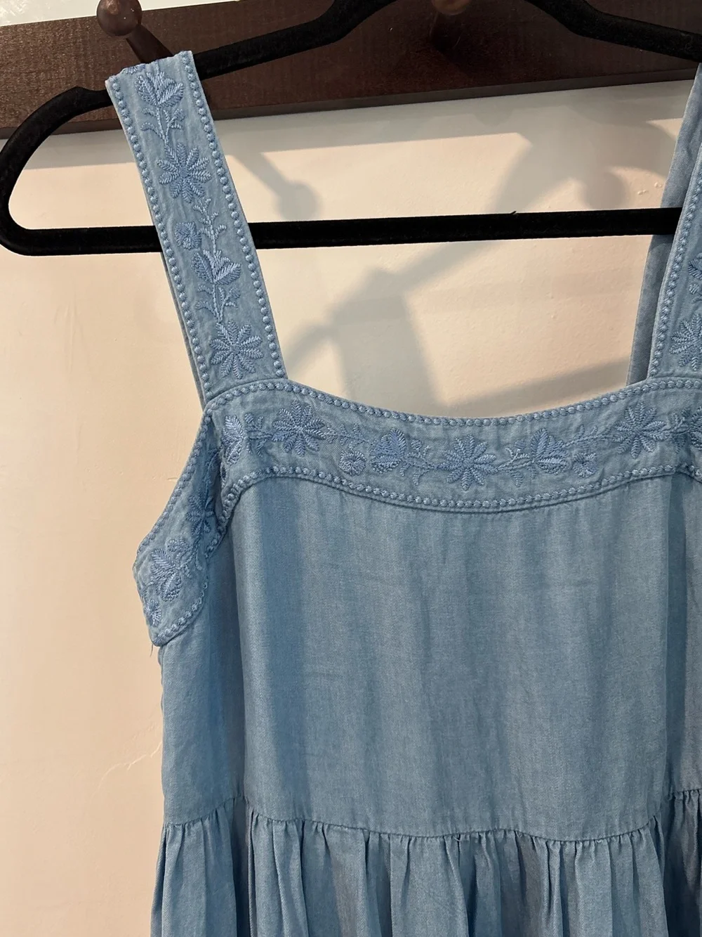 Kate Spade Broome Street Chambray Colorblock Midi Dress Blue Small